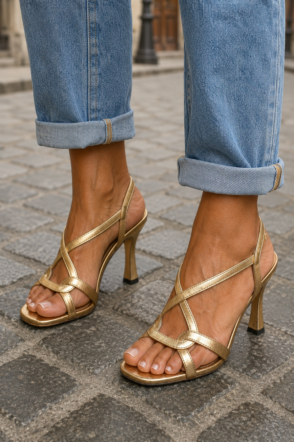 Elisabetta — Gold Sandals, Summer Charm