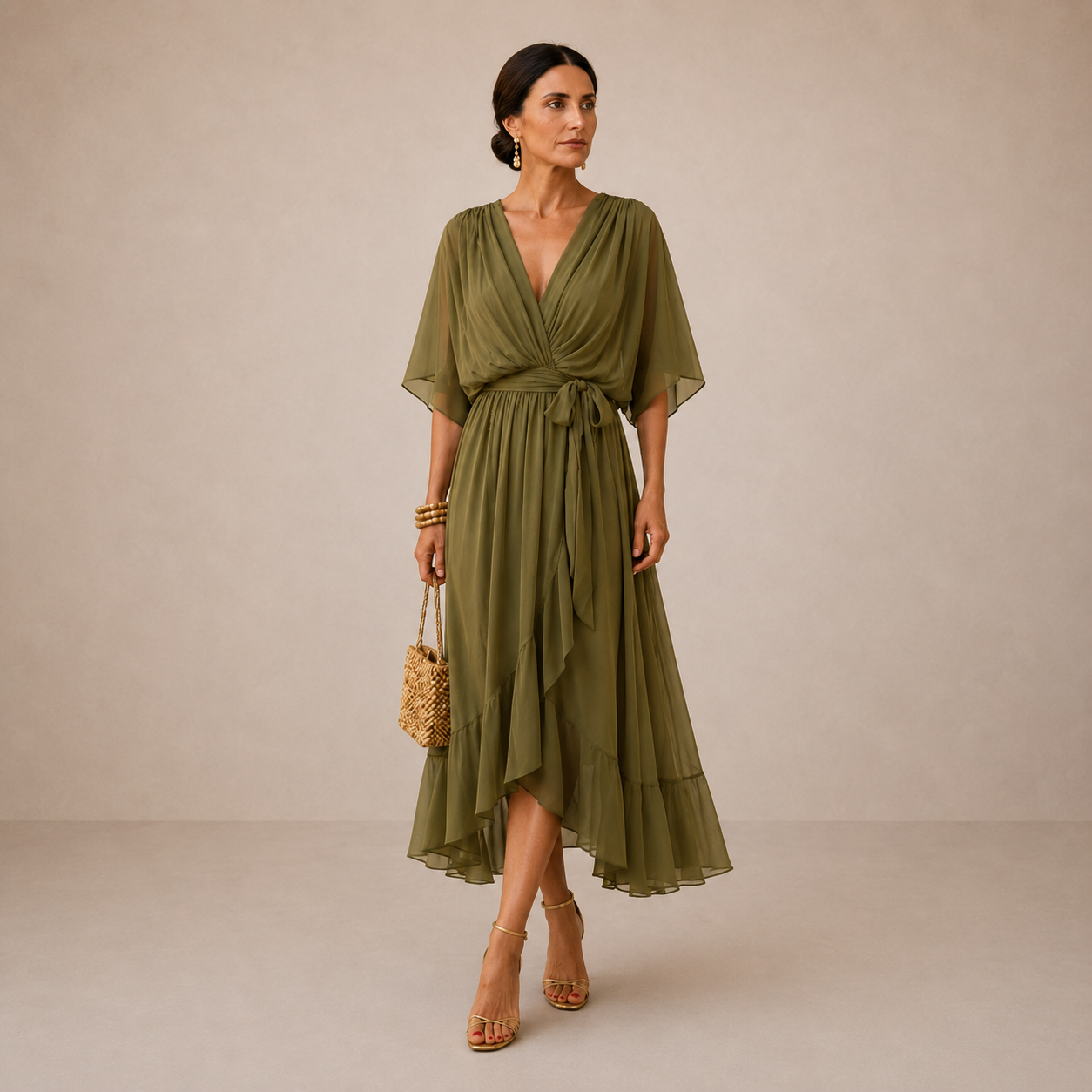 Verity | V Neck Midi Dress