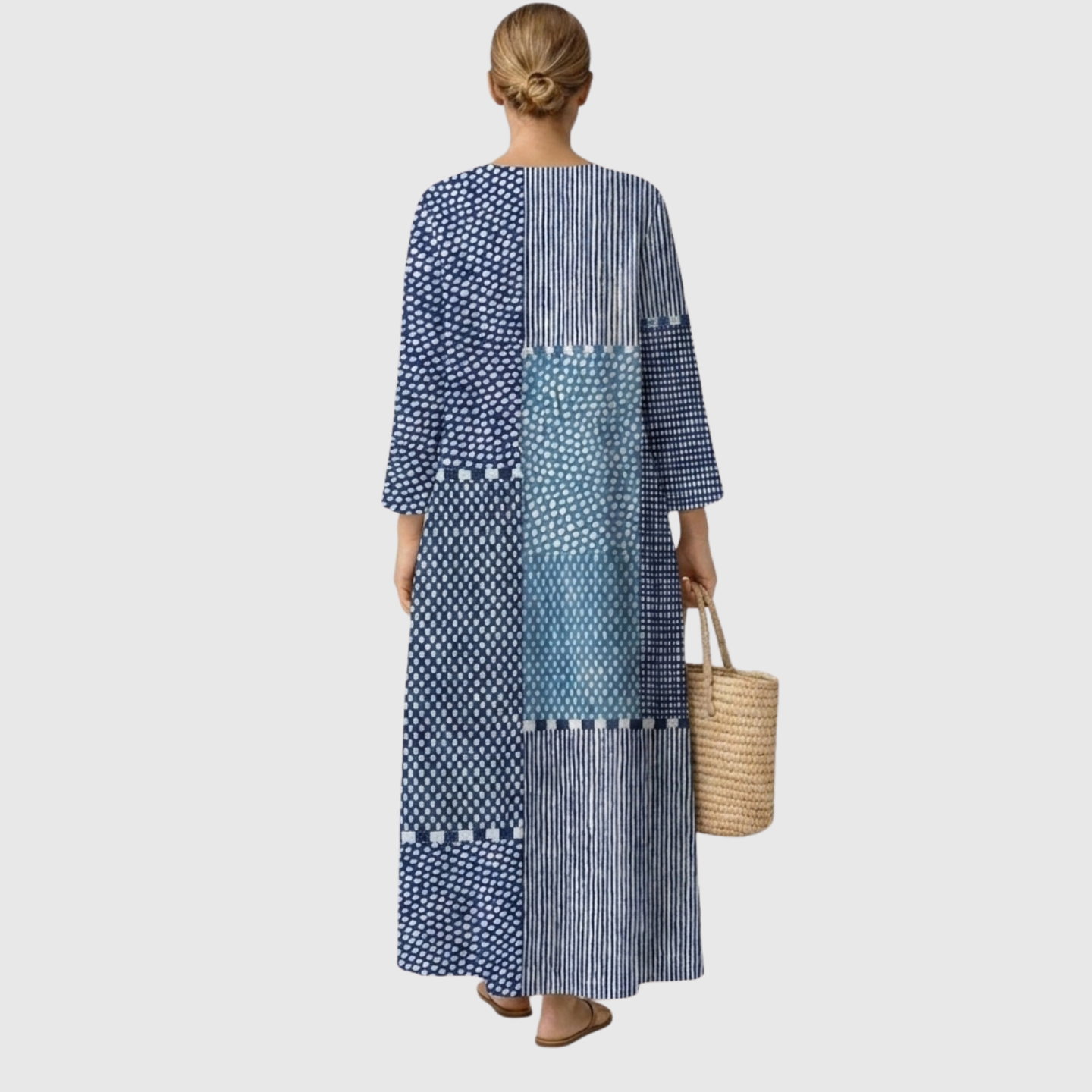 Sofia | Mixed Print Midi Dress