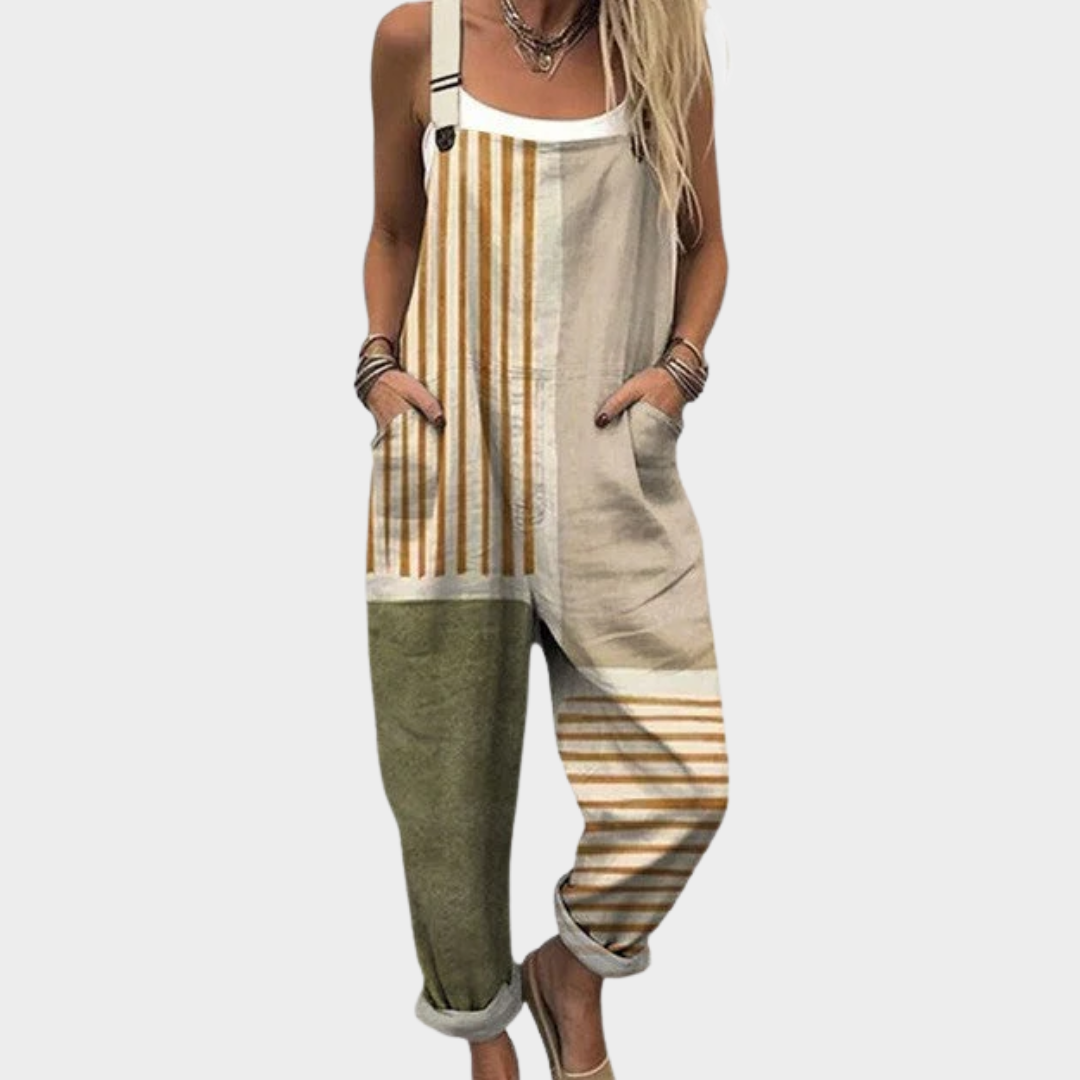 Katherine | Sage Green Print Dungarees
