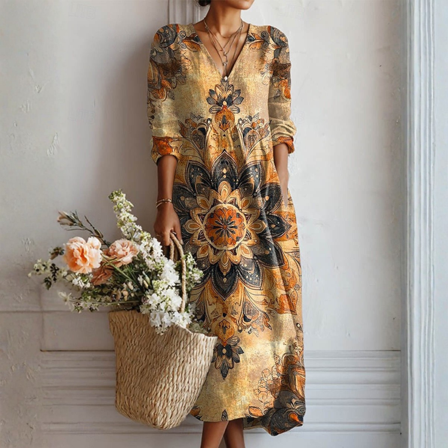 Lorelei | Artisan Print Midi Dress