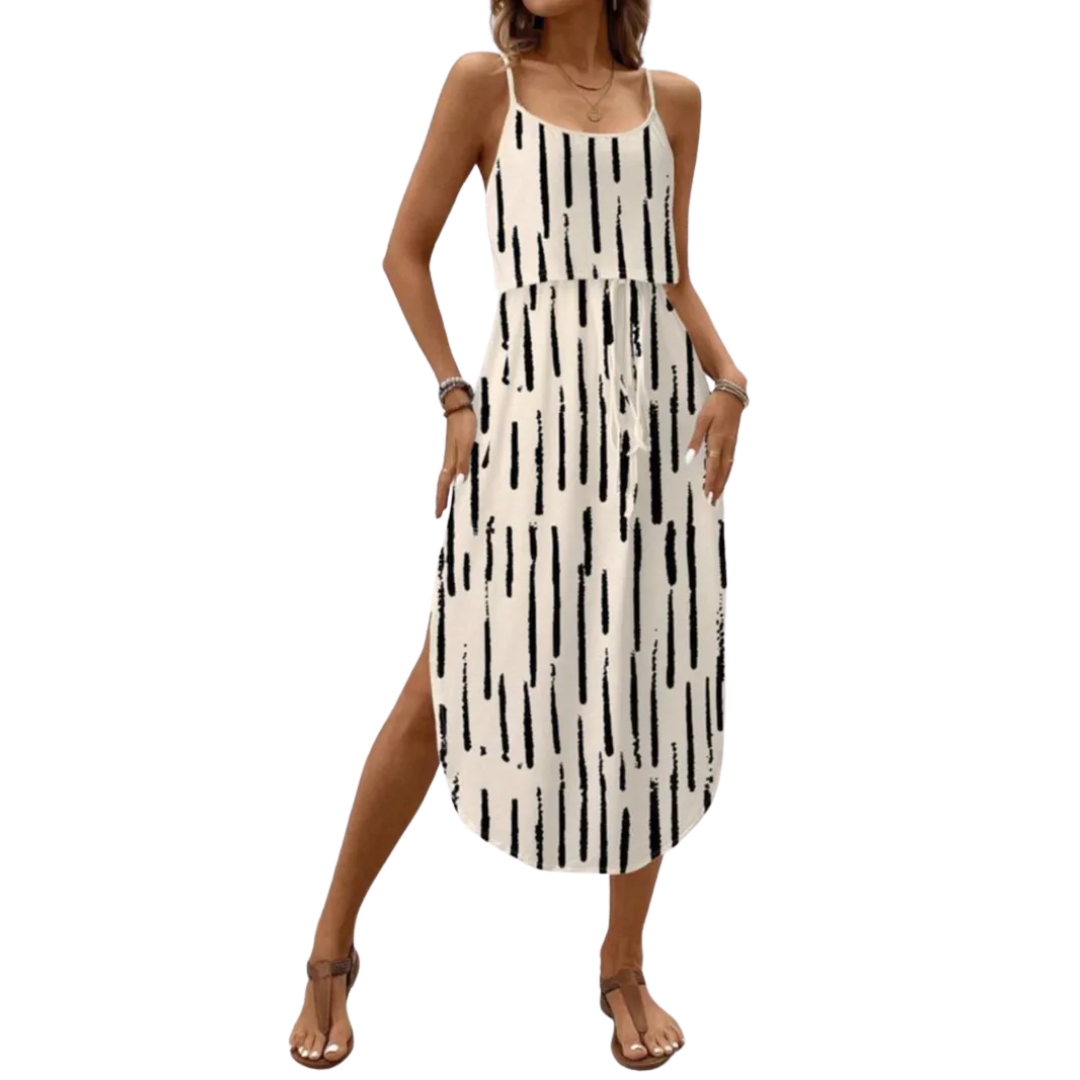 VIVICA™ – Vibrant Printed Spaghetti Strap Dress