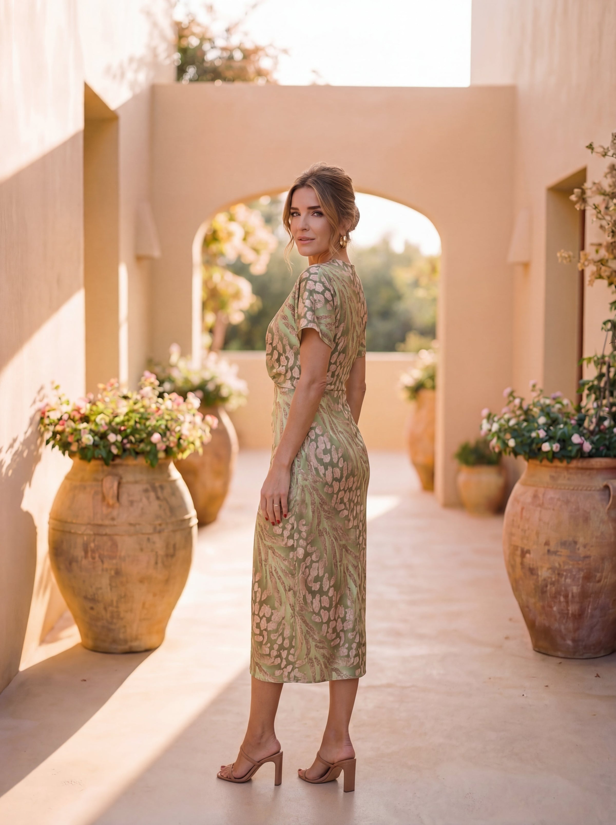 Carys | Ruffle Sleeve Midi Dress