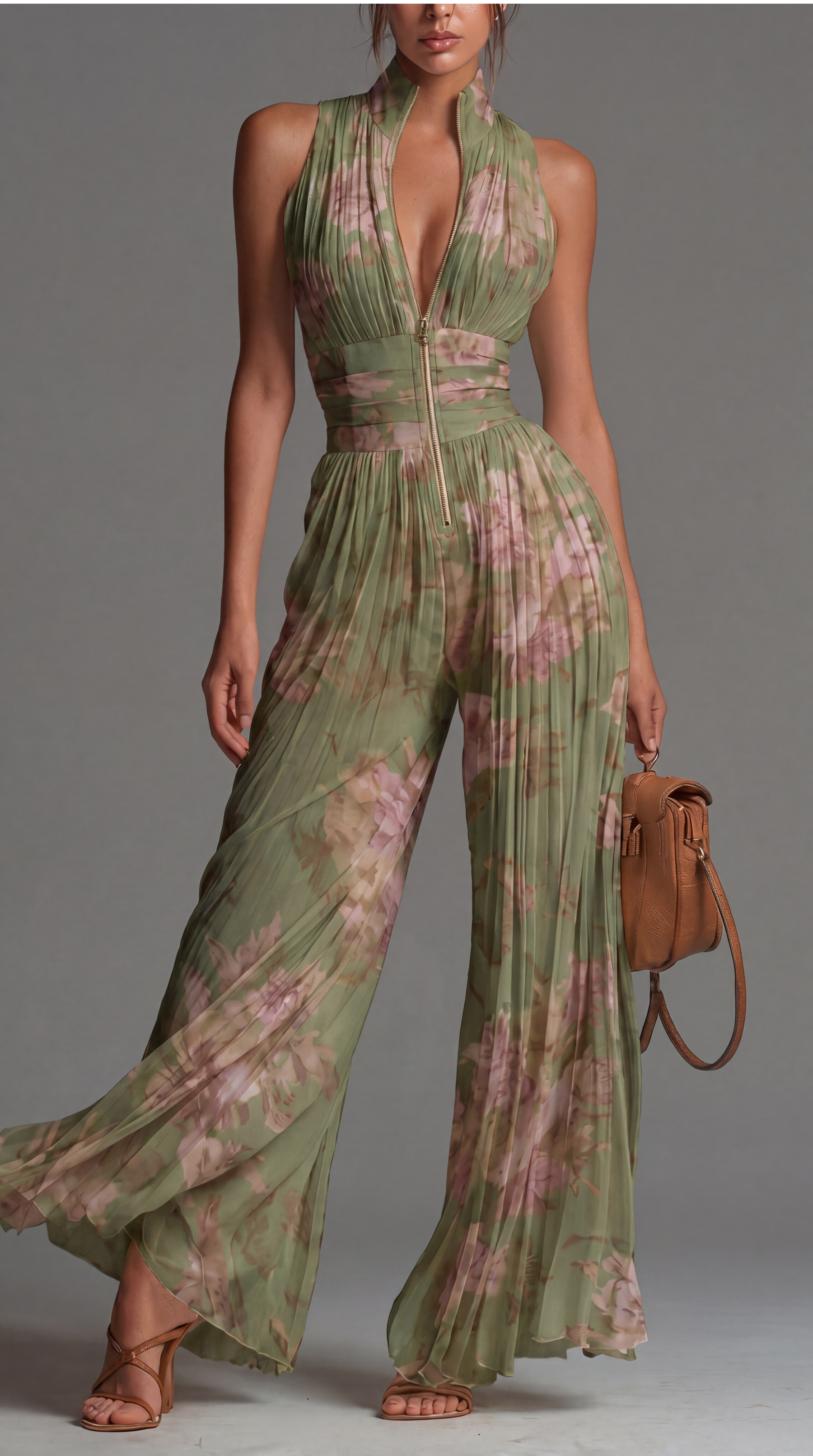 Anneliese | Pleated Wide Leg Jumpsuit