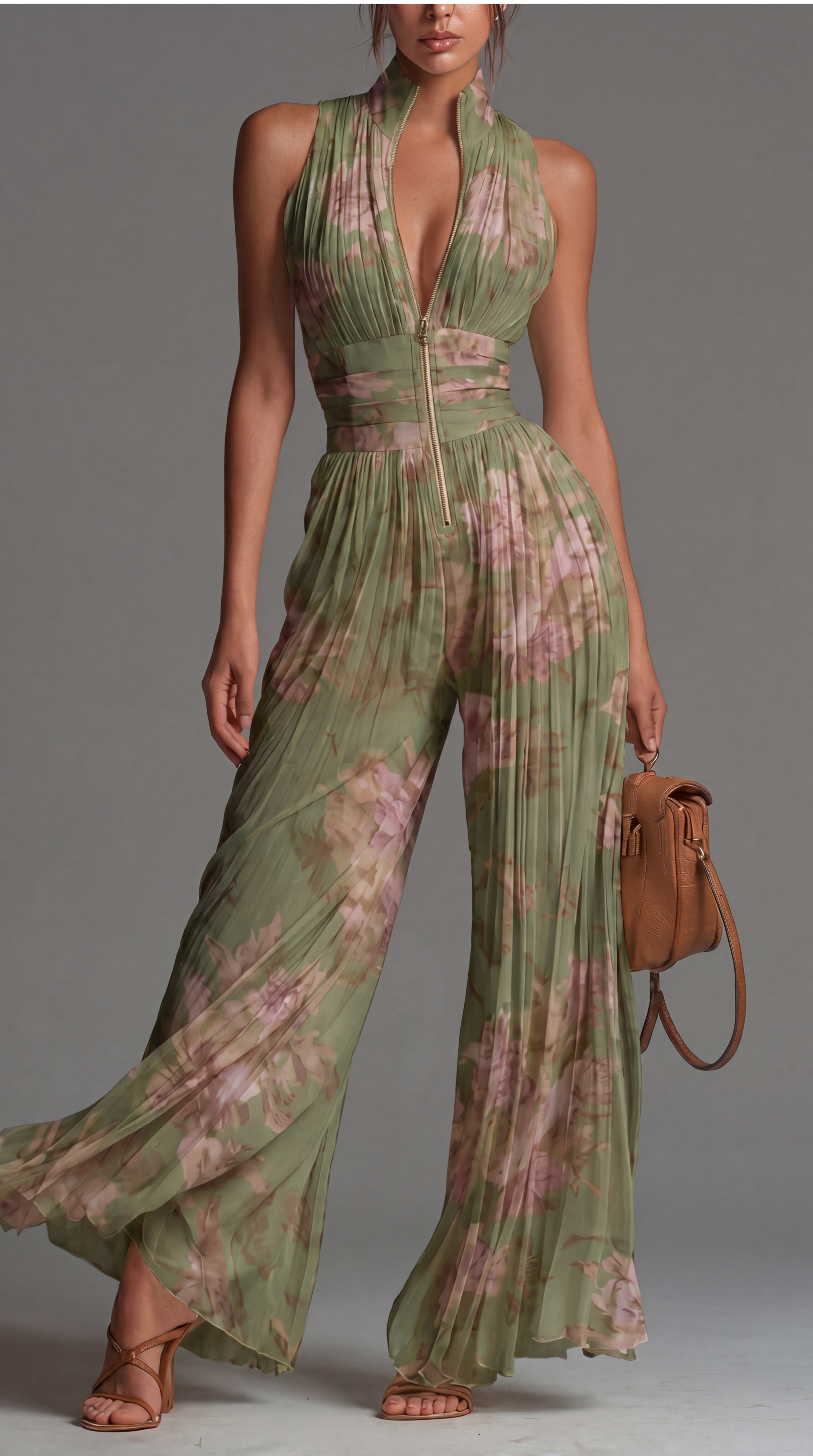 Anneliese | Pleated Wide Leg Jumpsuit