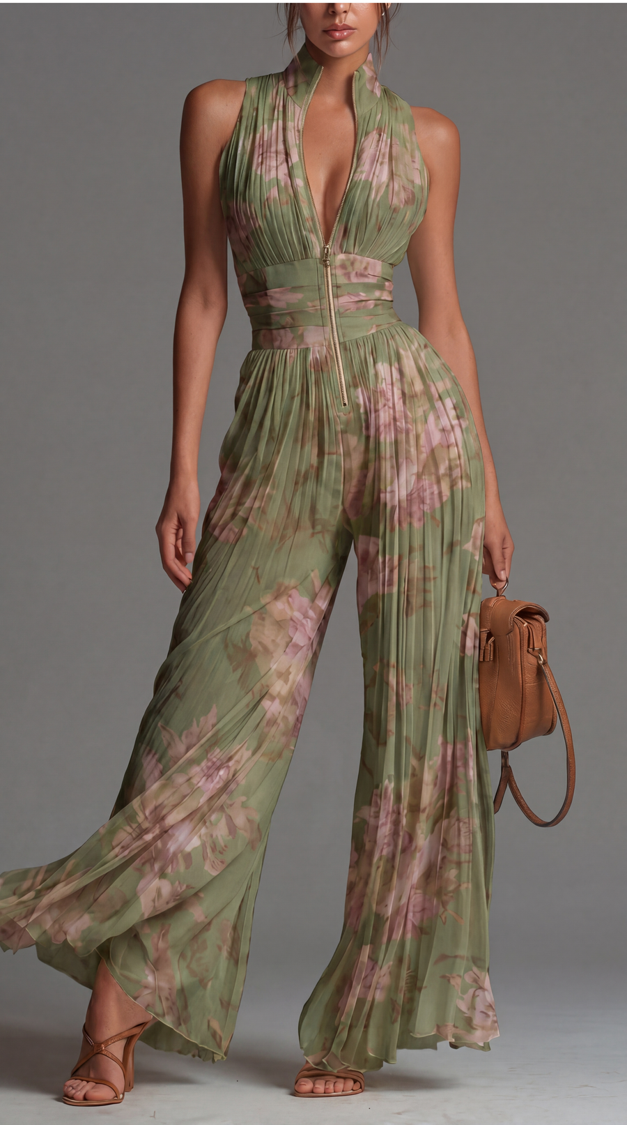Anneliese | Pleated Wide Leg Jumpsuit