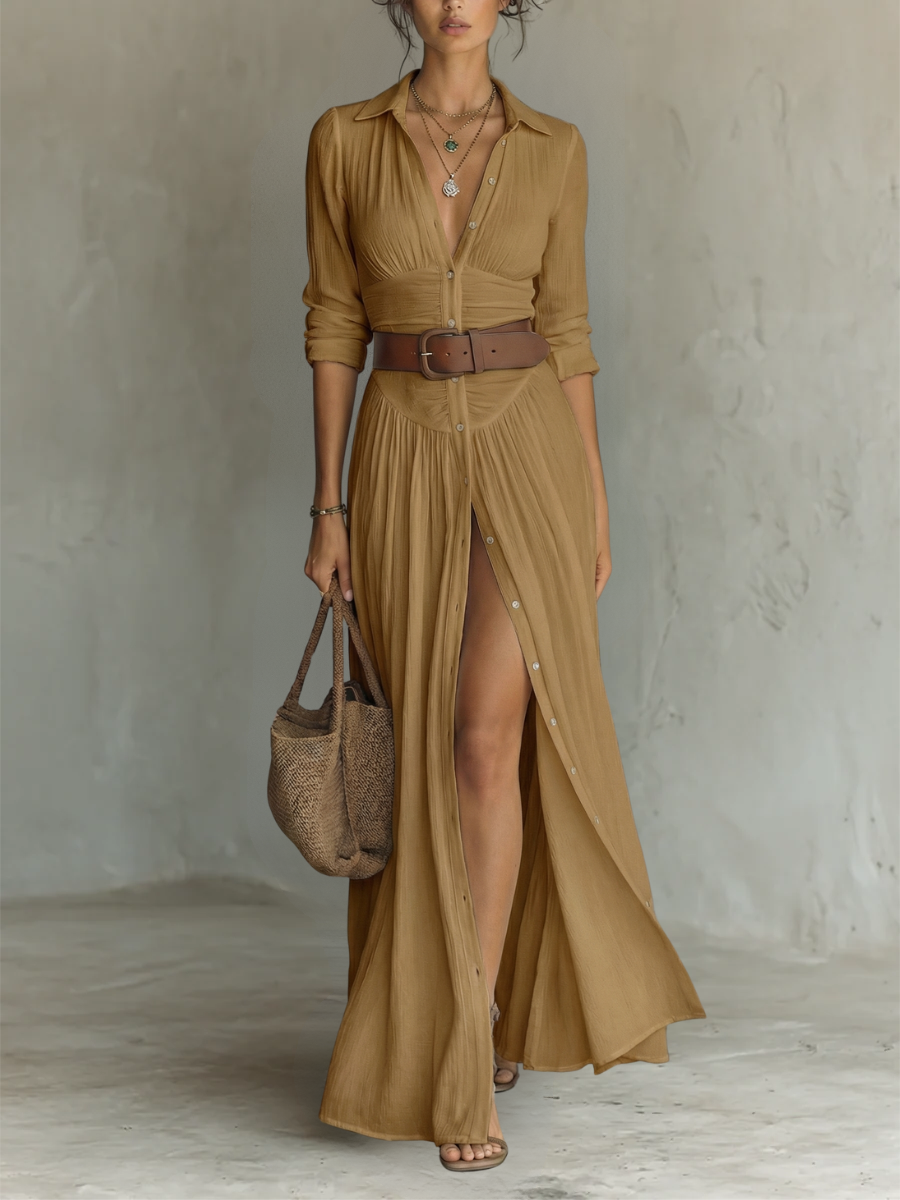 Beatrix | Maxi Dress with Notched Collar