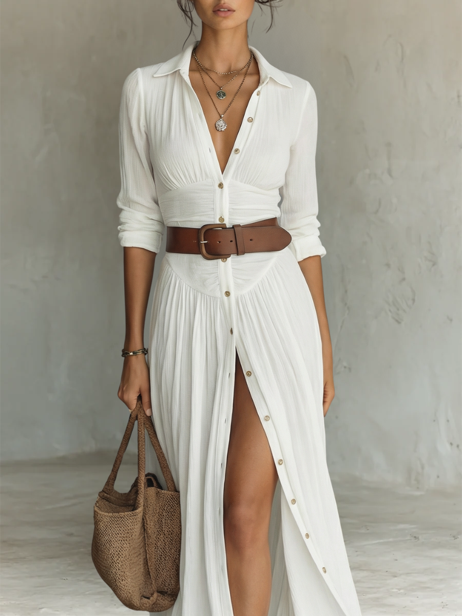Beatrix | Maxi Dress with Notched Collar