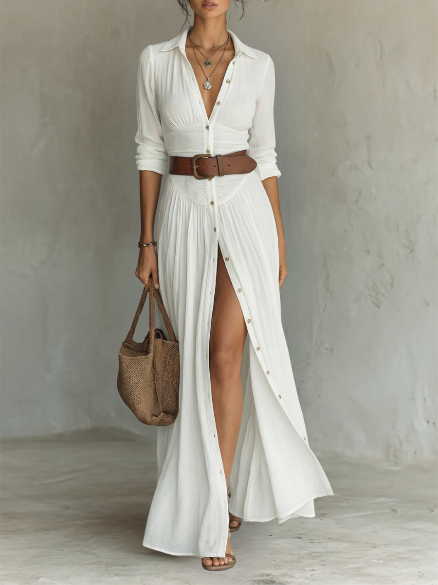 Beatrix | Maxi Dress with Notched Collar