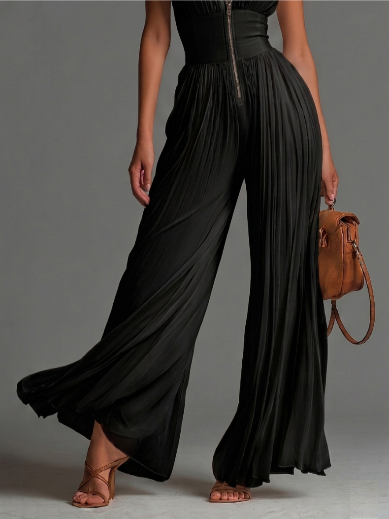 Aurelia | Pleated Wide Leg Jumpsuit