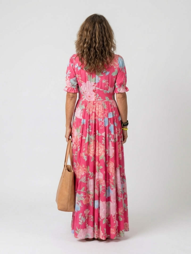 Line | Floral V Neck Midi Dress
