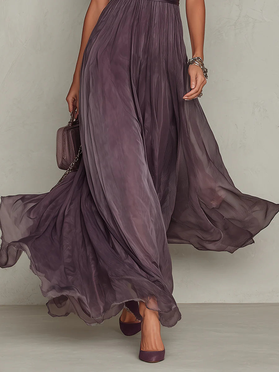 Calla | Pleated Puff Sleeve Midi Dress