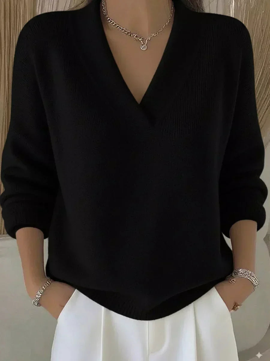 Vivelle | Relaxed V Neck Jumper
