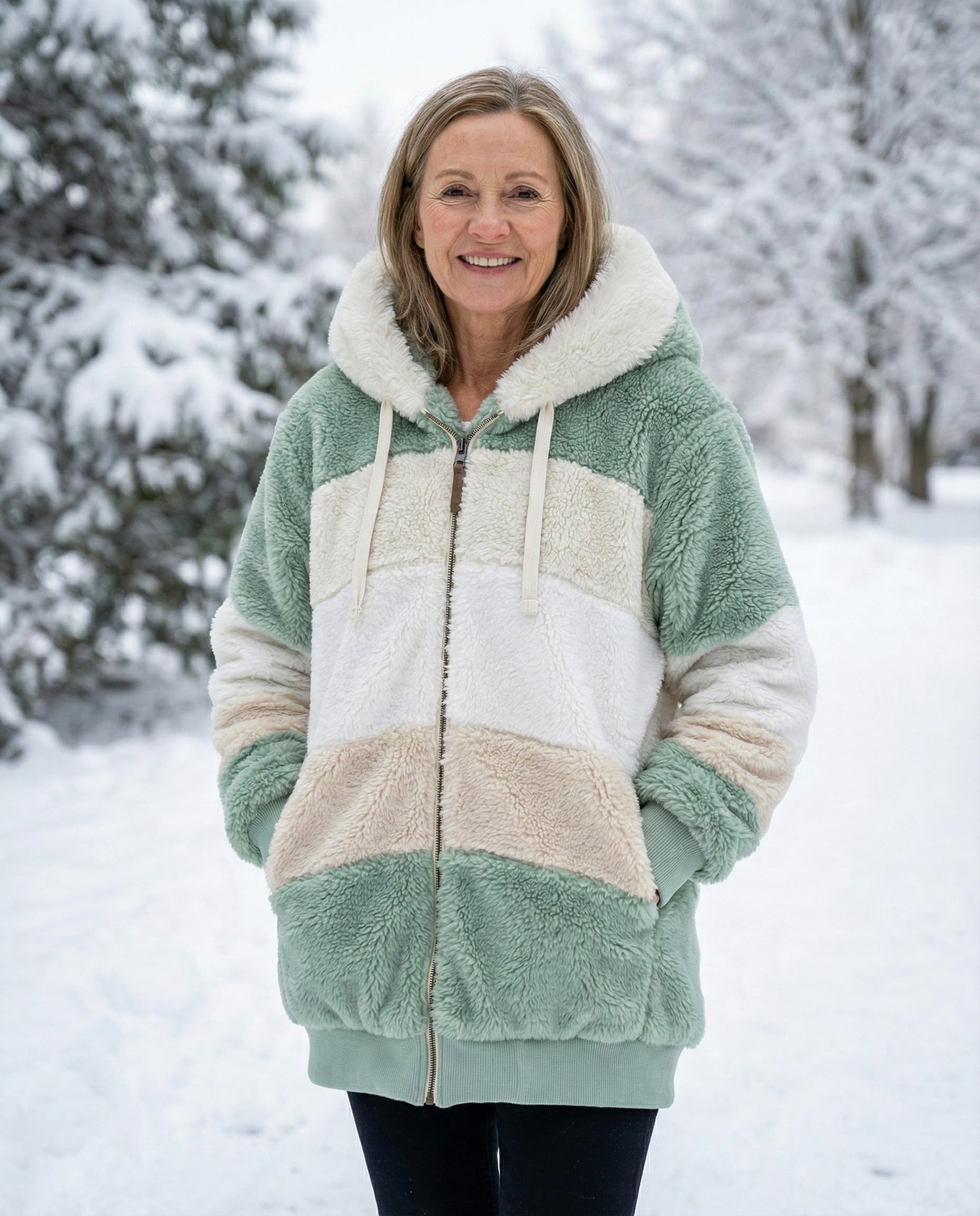 Colorblock Plush Jacket
