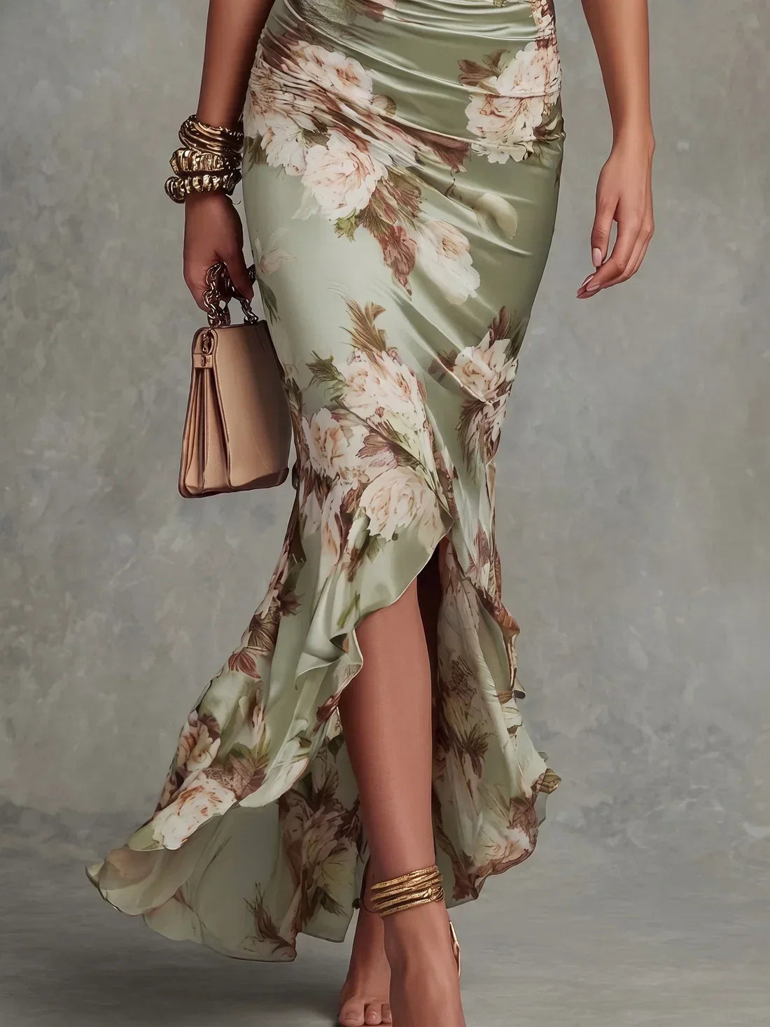 Talia | Blooming Ruffle Hem Maxi Dress