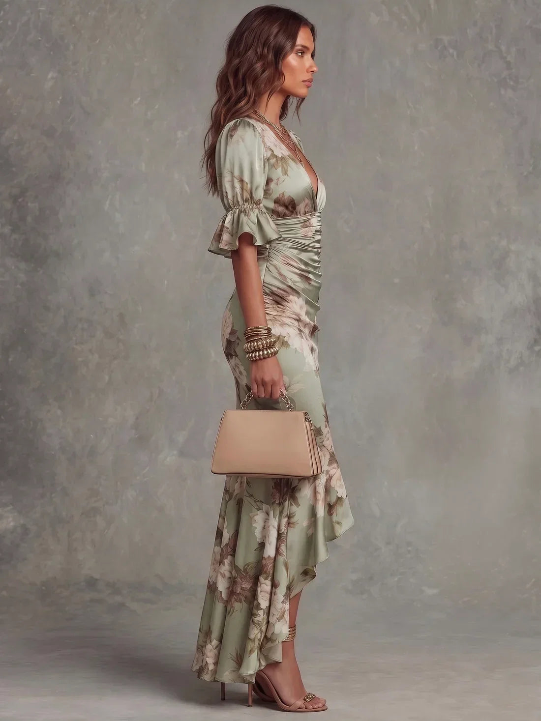 Talia | Blooming Ruffle Hem Maxi Dress