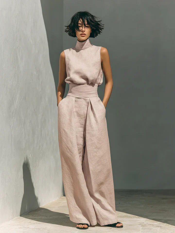 Flor | Sleeveless Cotton Linen Two Piece Set