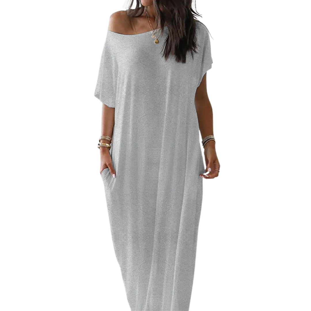 HALLIE™ – Soft Batwing Sleeve Lounge Dress
