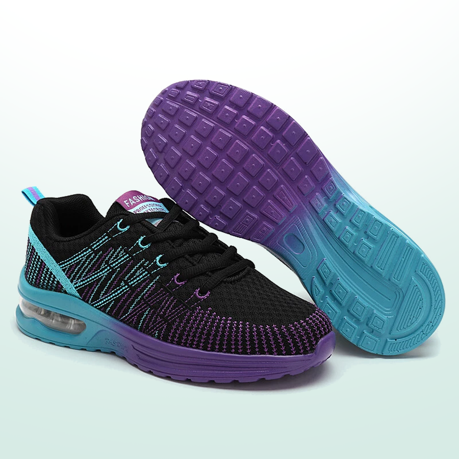 Zoey | Cushioned Shoes in Black and Purple