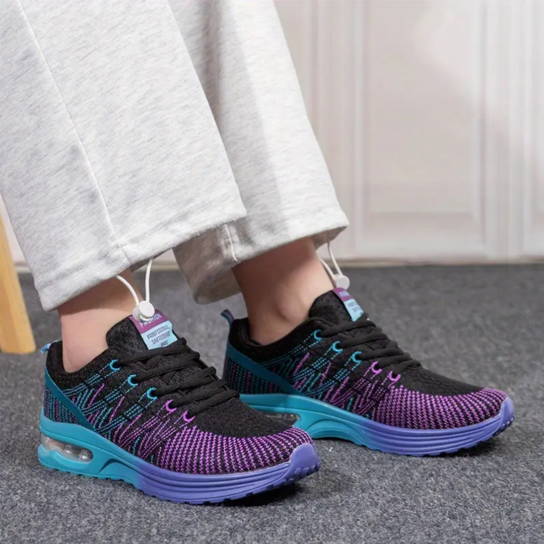 Zoey | Cushioned Shoes in Black and Purple