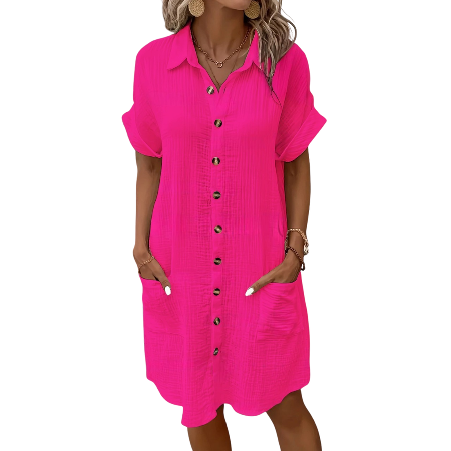 GRACIE™ – Relaxed Button-Down Babydoll Dress