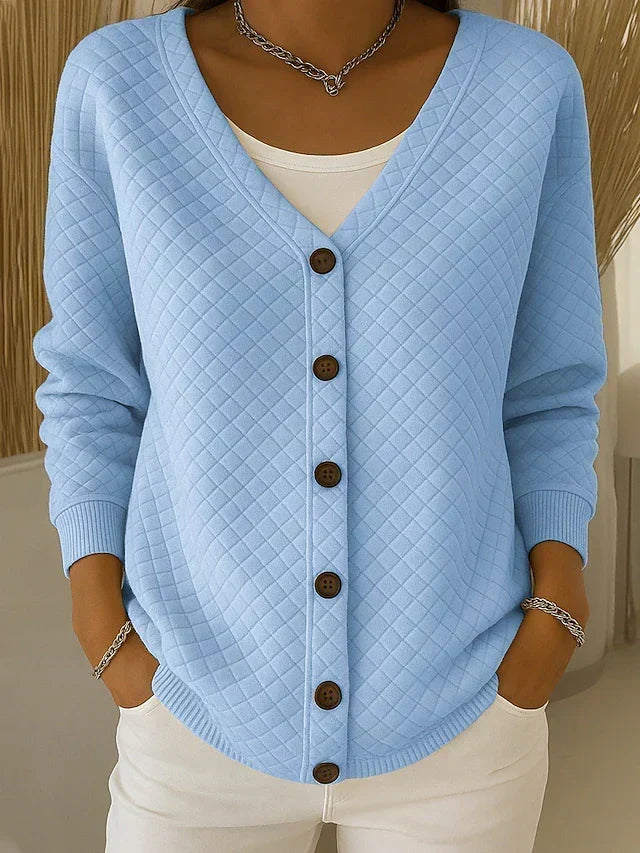 Laverne | Quilted Button Front Cardigan