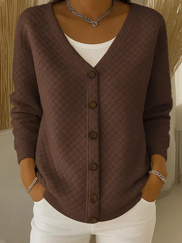 Laverne | Quilted Button Front Cardigan