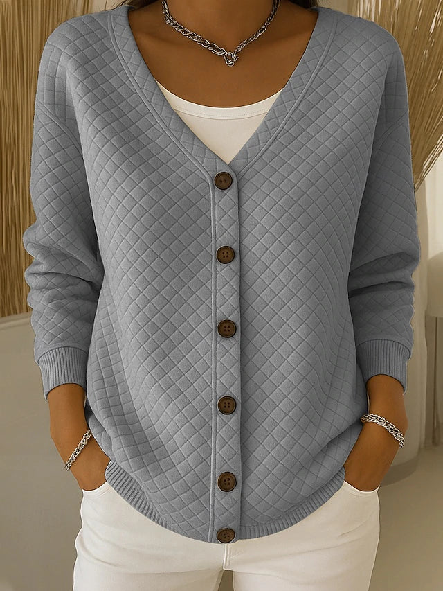 Laverne | Quilted Button Front Cardigan