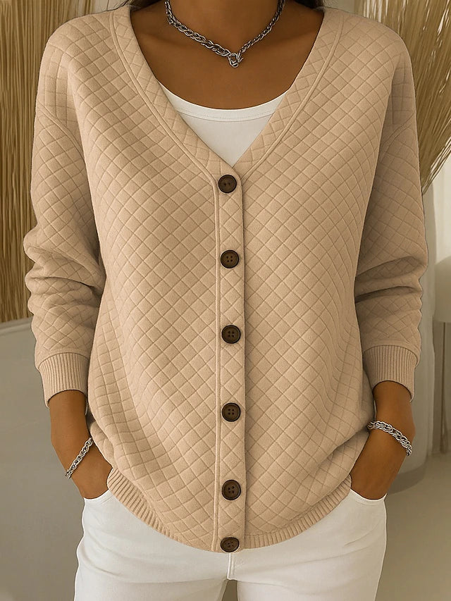 Laverne | Quilted Button Front Cardigan