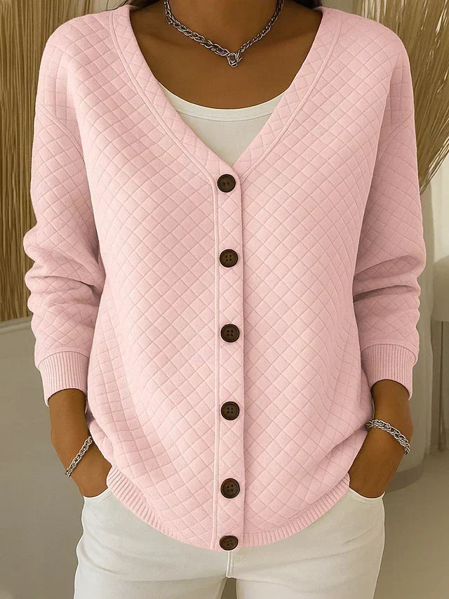 Laverne | Quilted Button Front Cardigan