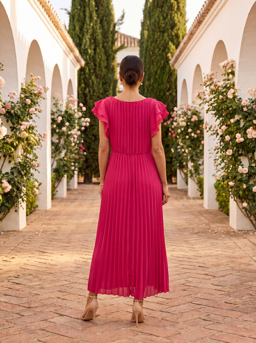 Sheila | Classic Pleated Maxi Dress