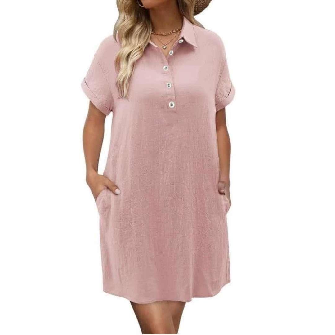 WAVERLY™ – Casual Button-Down Shirt Dress