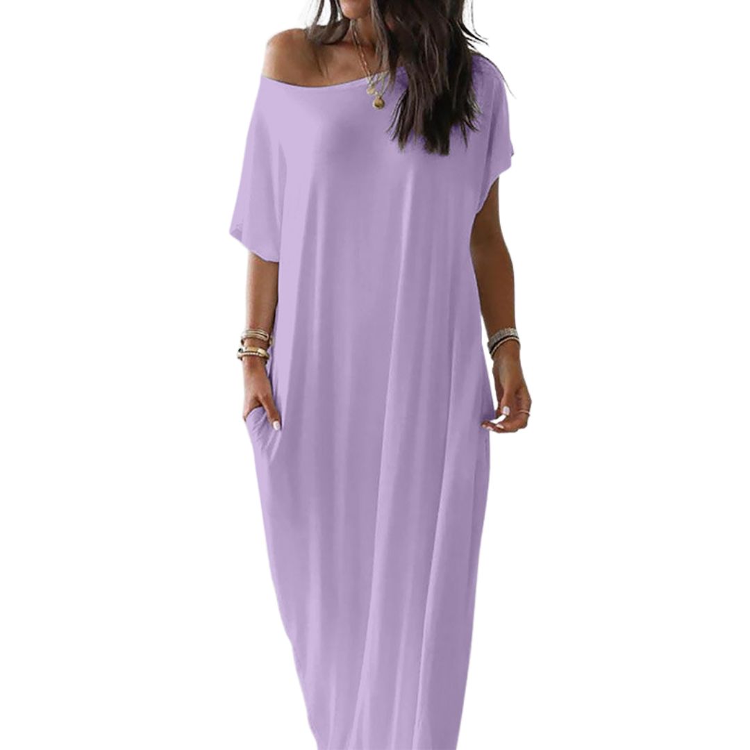 HALLIE™ – Soft Batwing Sleeve Lounge Dress