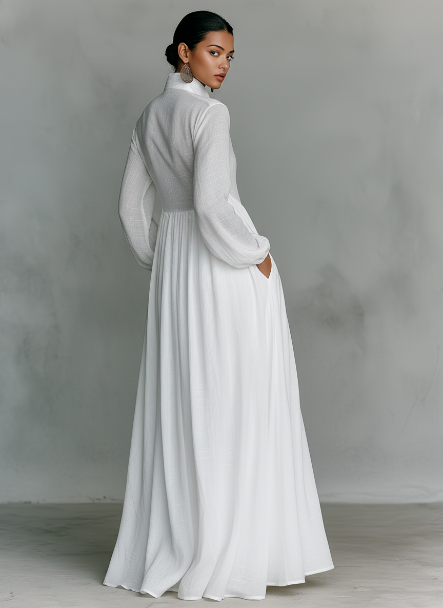 Gloria | Linen Patchwork Maxi Dress