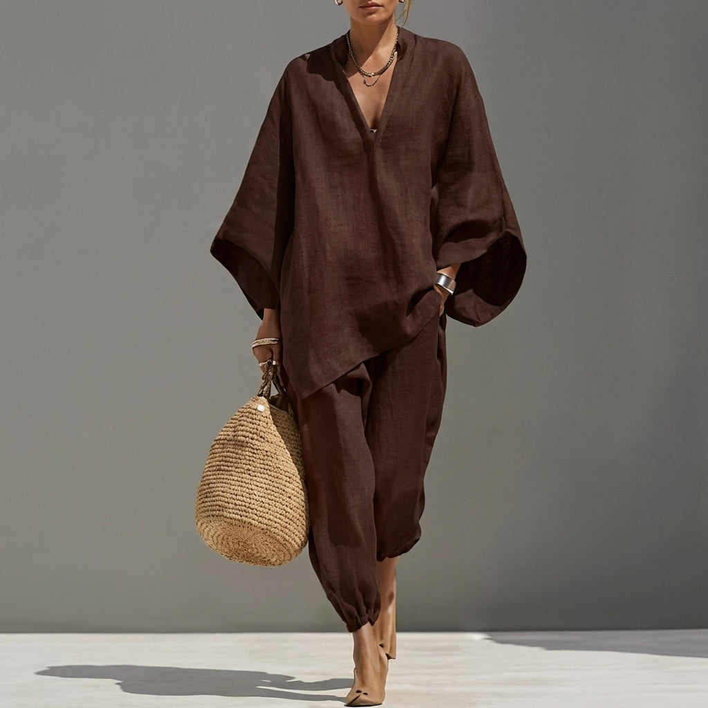 Marina | Casual Two Piece Set with V Neck for Women