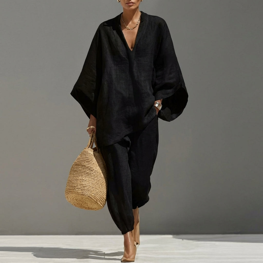 Marina | Casual Two Piece Set with V Neck for Women
