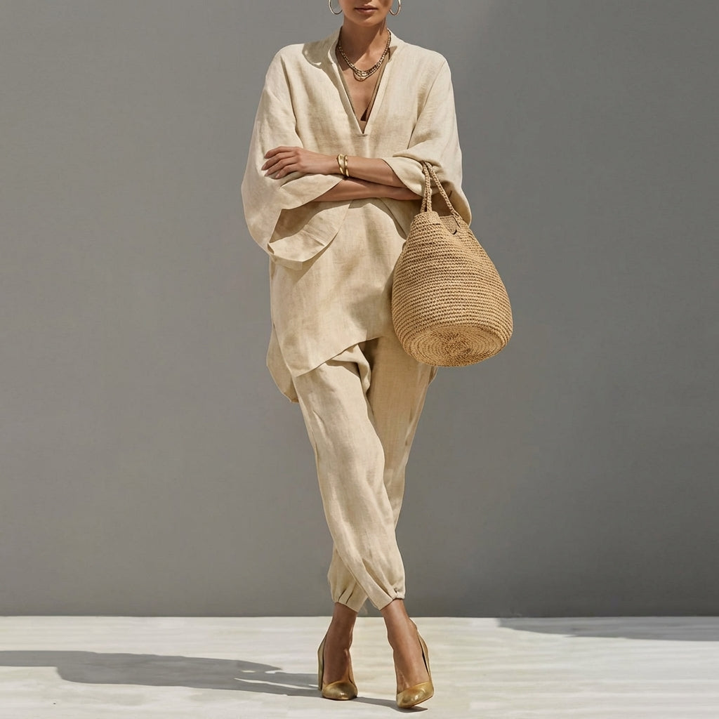 Marina | Casual Two Piece Set with V Neck for Women