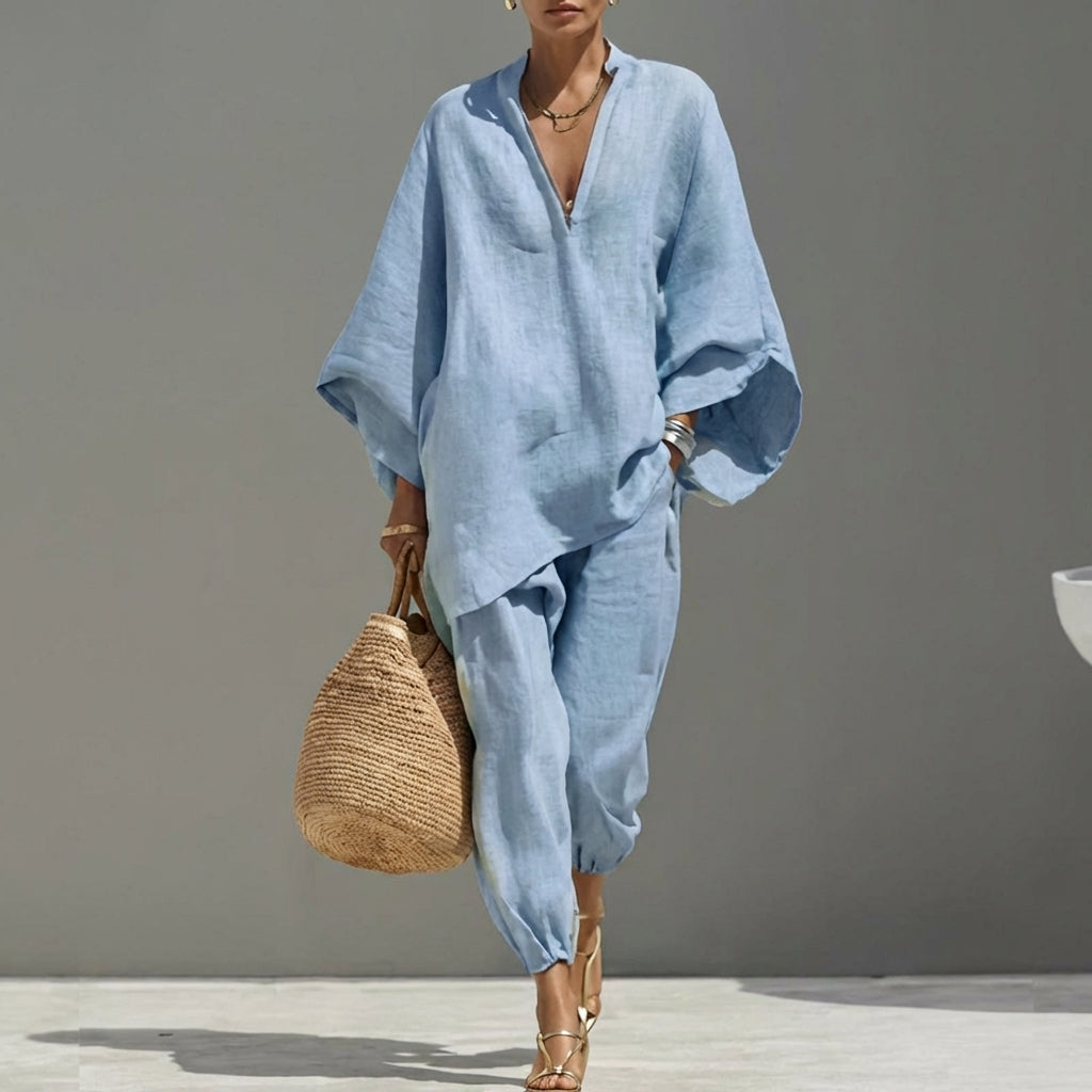 Marina | Two Piece Set With V Neck