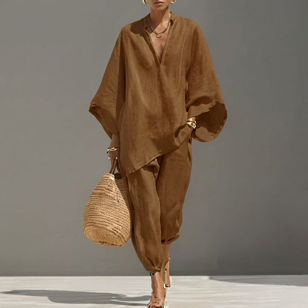 Marina | Two Piece Set With V Neck