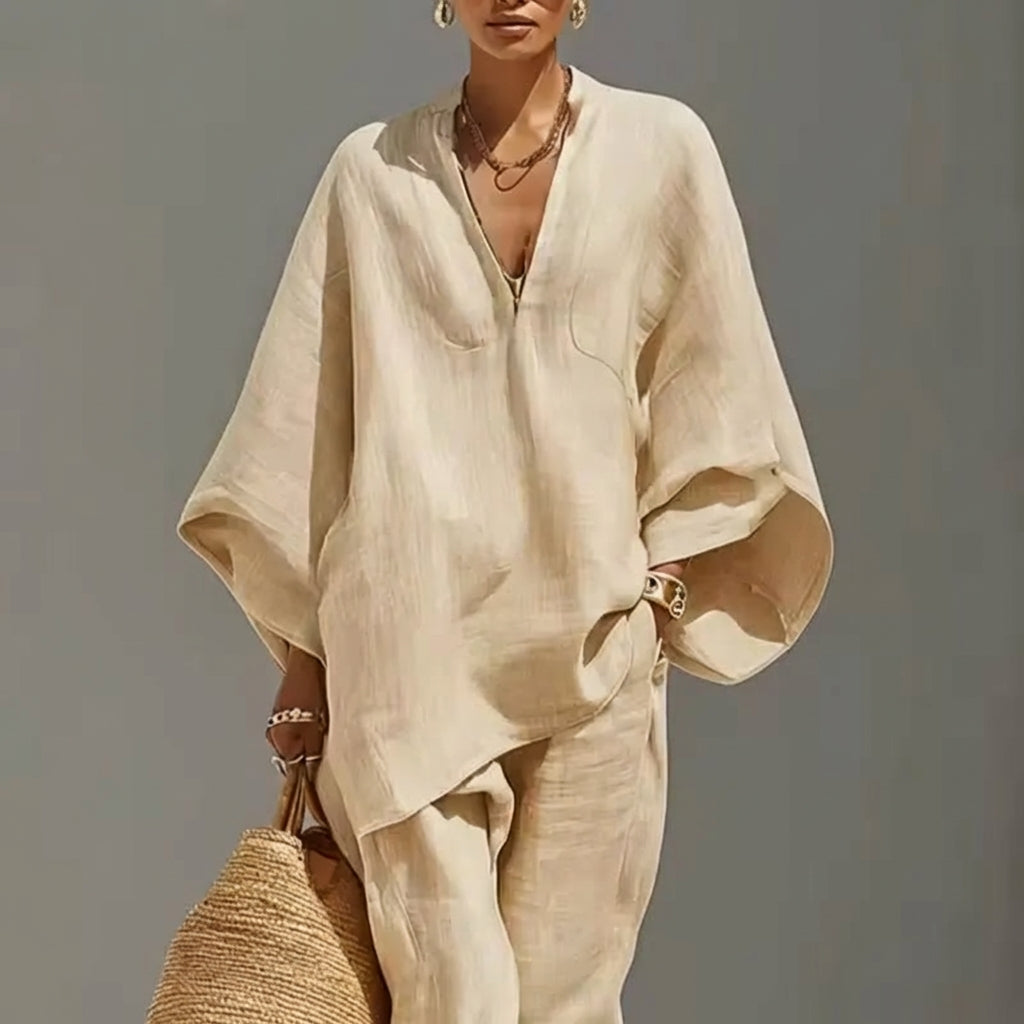 Marina | Two Piece Set With V Neck