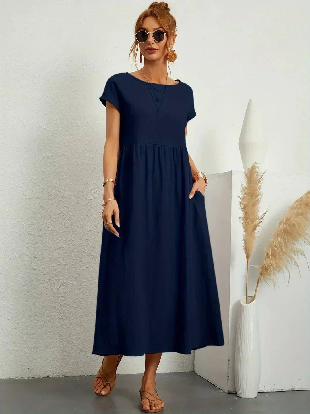 Nerys | Breathable White Midi Dress