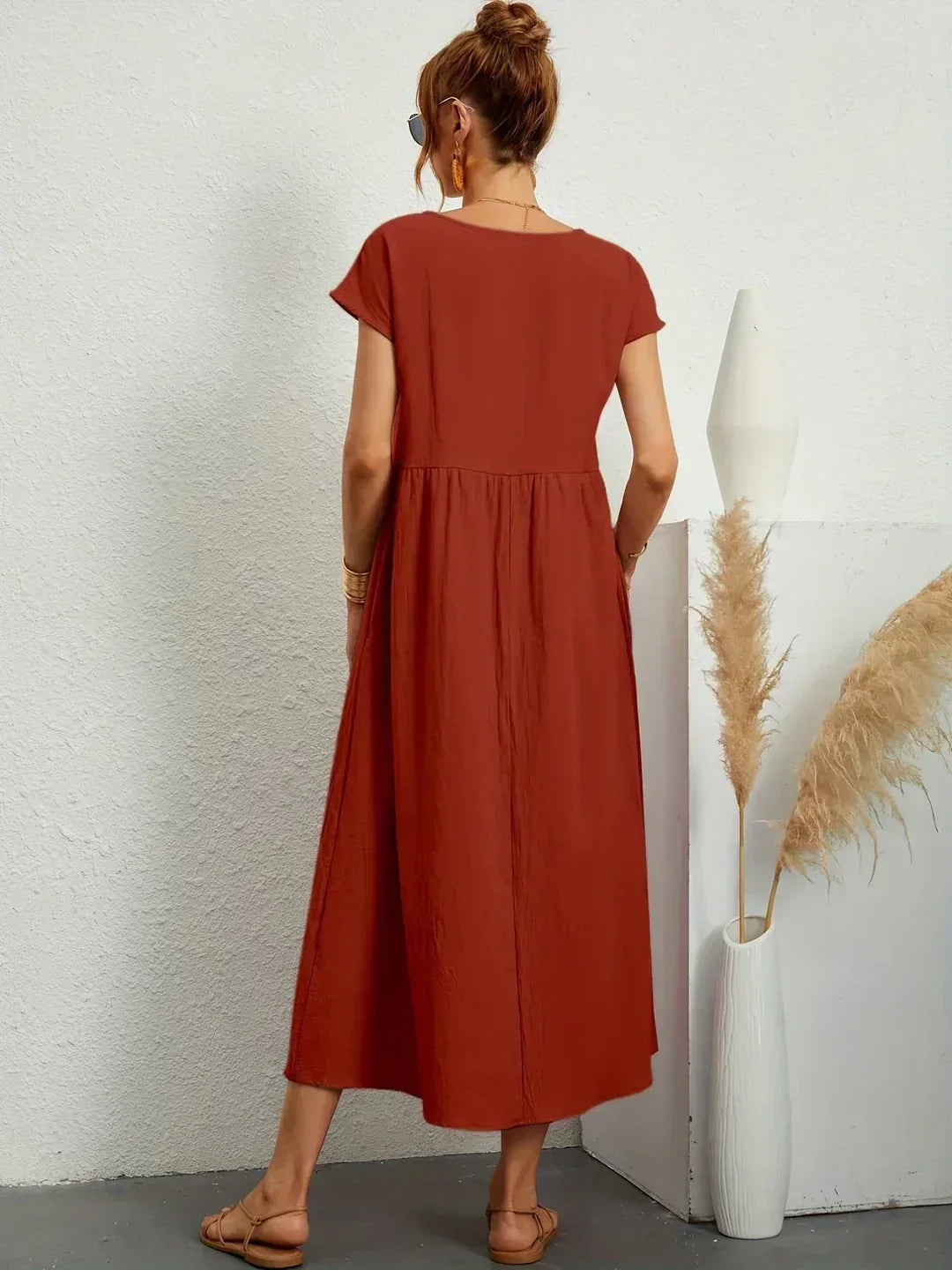 Nerys | Breathable White Midi Dress