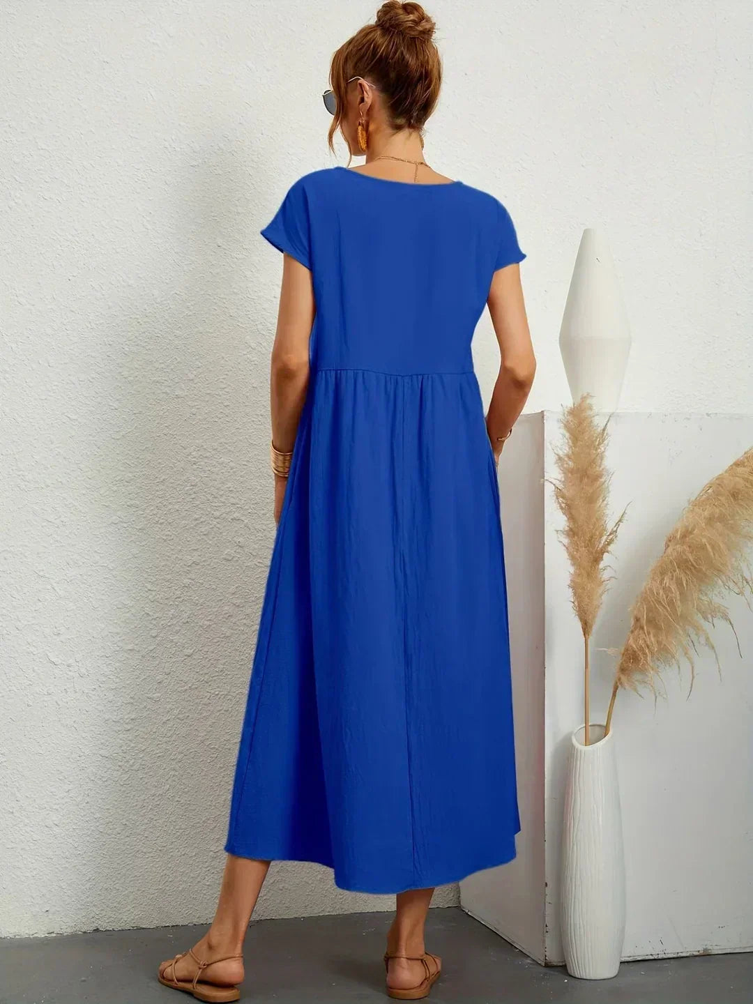 Nerys | Breathable White Midi Dress