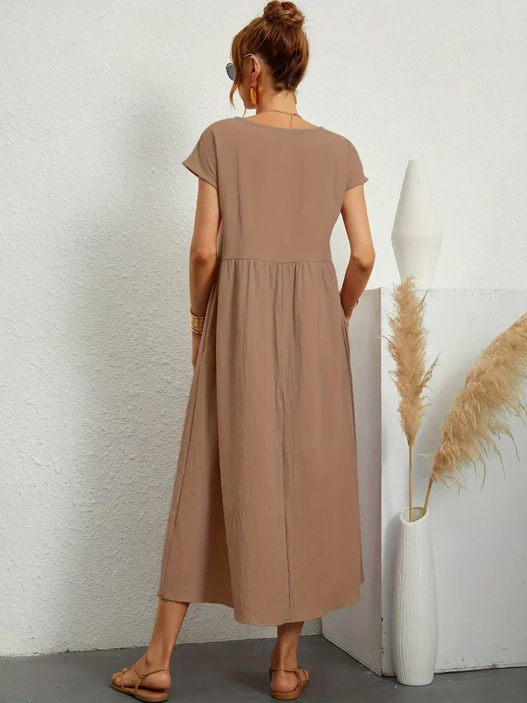 Nerys | Breathable White Midi Dress
