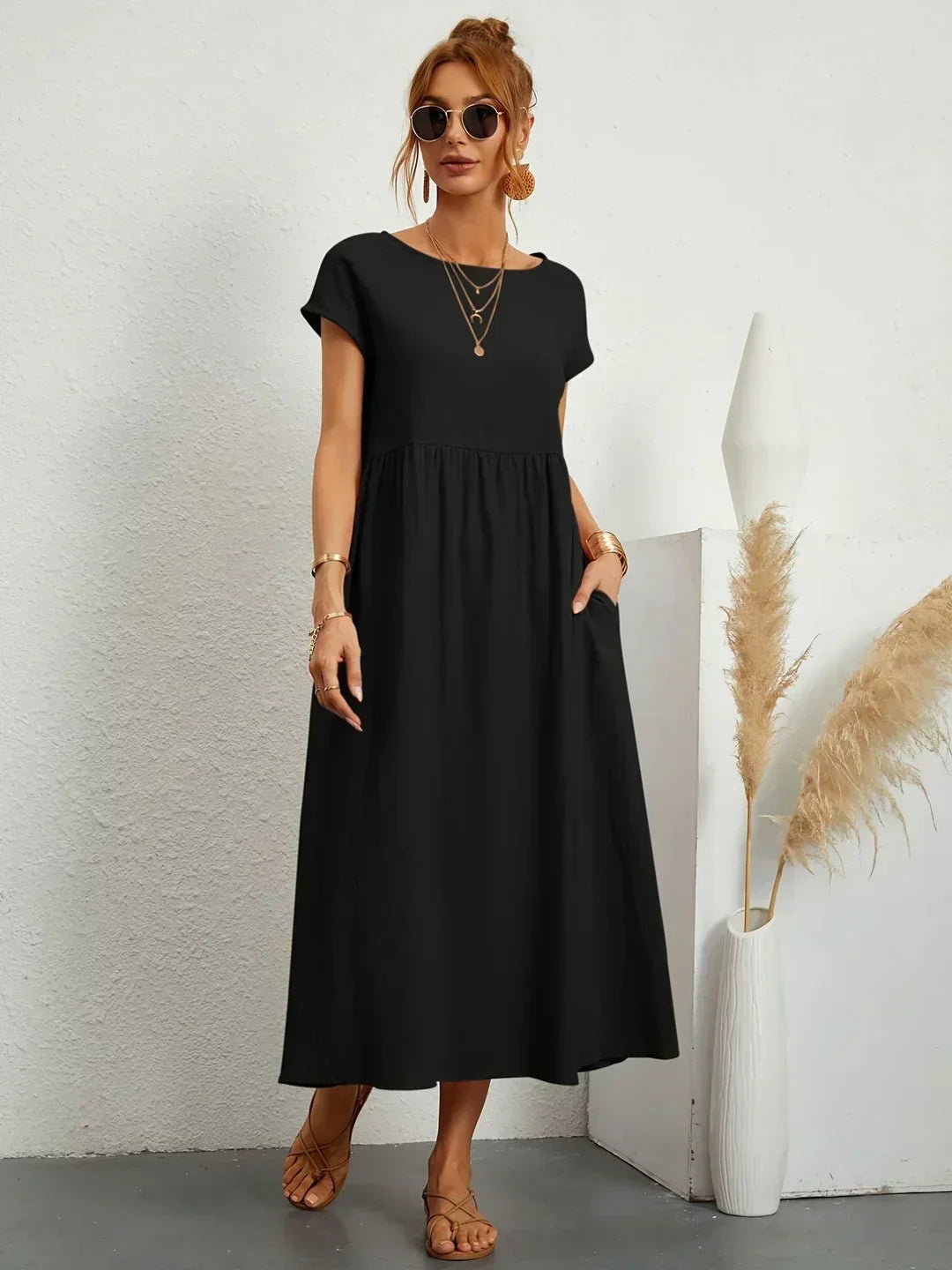 Nerys | Breathable White Midi Dress