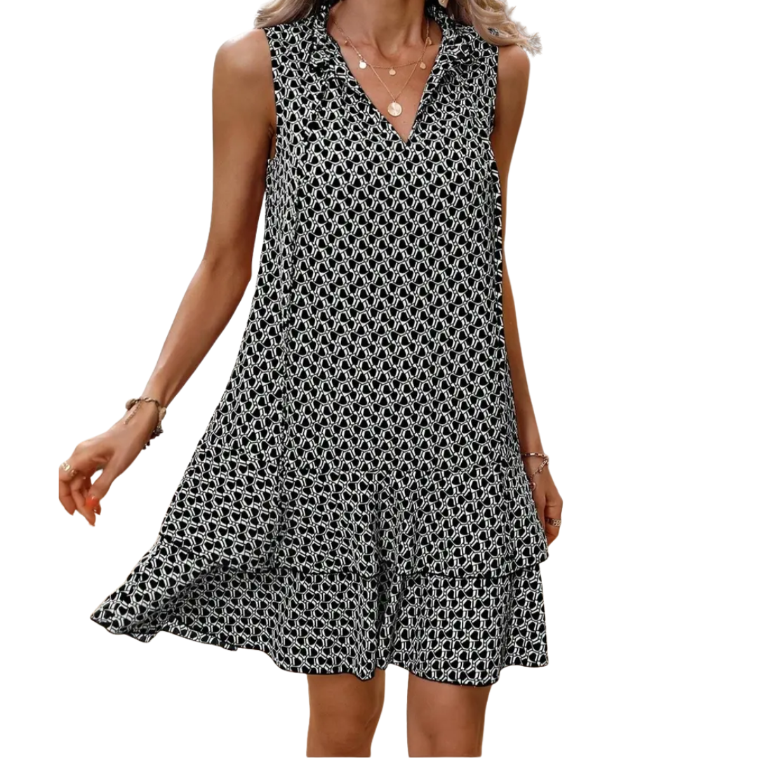LYSA™ – Boho Printed Tiered Bow Dress