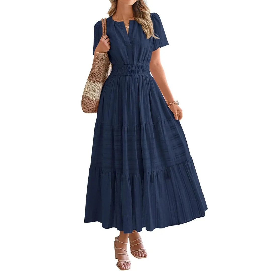 DELIA™ – Flirty V-Neck Puff Sleeve Dress