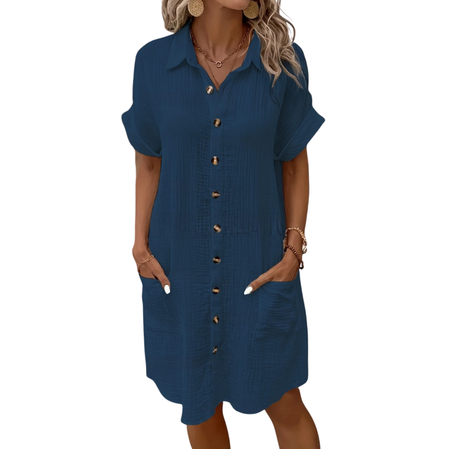 GRACIE™ – Relaxed Button-Down Babydoll Dress
