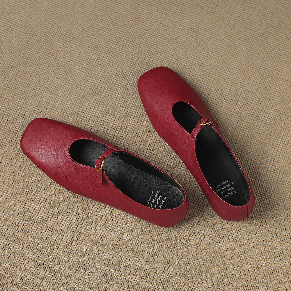 Elspeth | High Vamp Mary Jane Flat