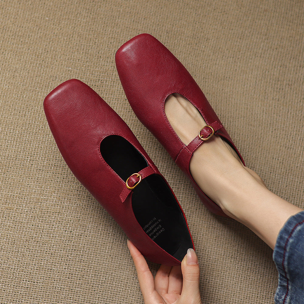 Elspeth | High Vamp Mary Jane Flat